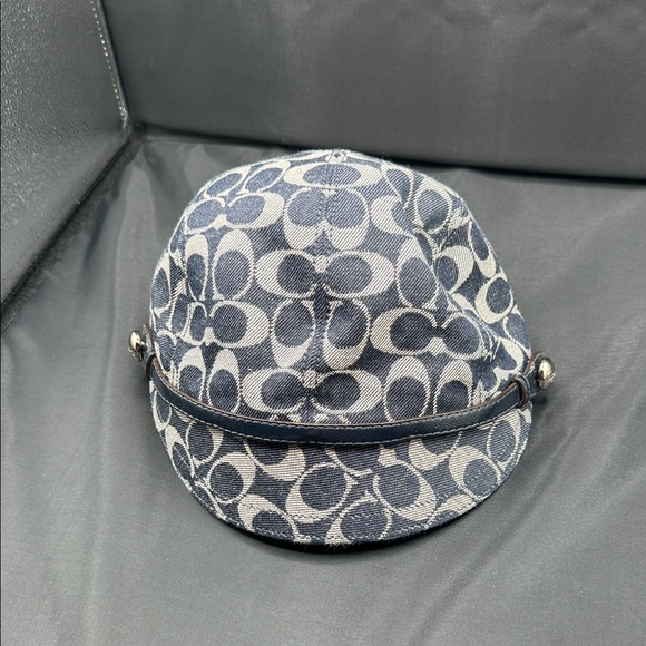 Coach Accessories - Coach  vintage denim Navy Blue Hat with silver hardware